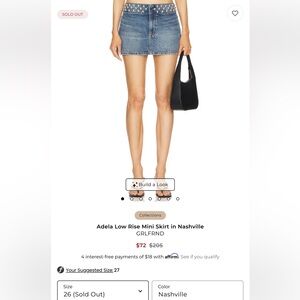 Sold out GRLFRND Studded Denim Mini Skirt